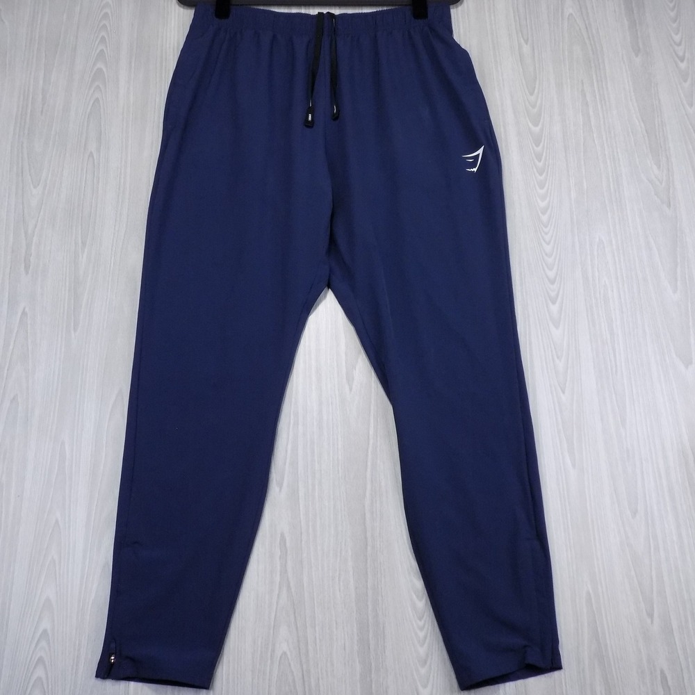 Gymshark Arrival Woven Joggers Pants‎ Mens L Navy Blue Athletic Workout Gym